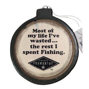 Ohio Wholesale 2006 Jeff Foxworthy Ornament 3.5 x 4-inch Dark Gray Wood Fishing